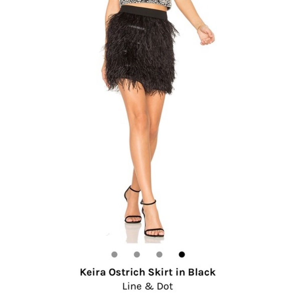 Line + Dot Ostrich Feather skirt black Small